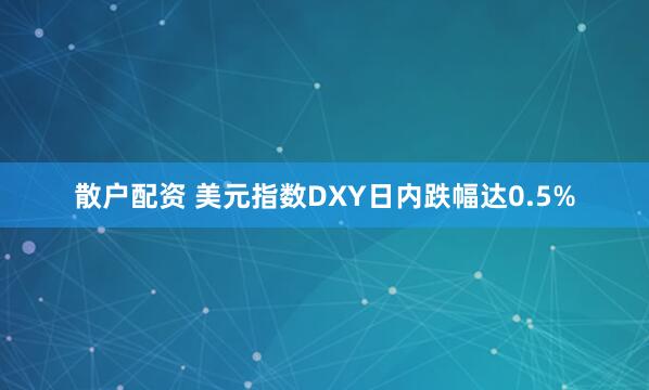 散户配资 美元指数DXY日内跌幅达0.5%