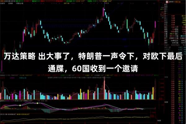 万达策略 出大事了，特朗普一声令下，对欧下最后通牒，60国收到一个邀请